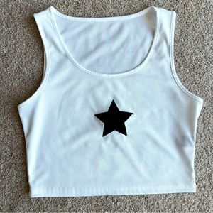 SHEIN ICON Star Print Ribbed Knit Tank Top